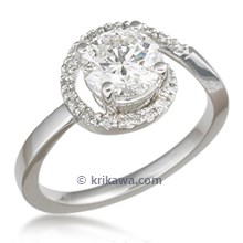 Delicate Pave Swirl Engagement Ring 